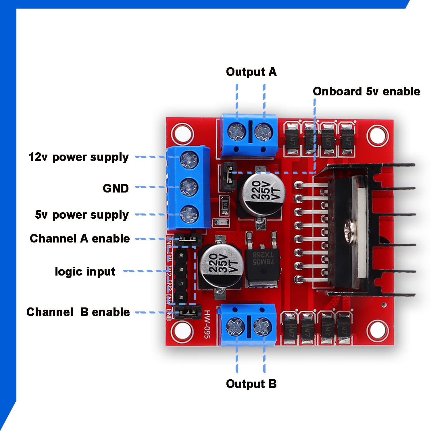 Placa controladora de accionam - L298N Module reseña y precio