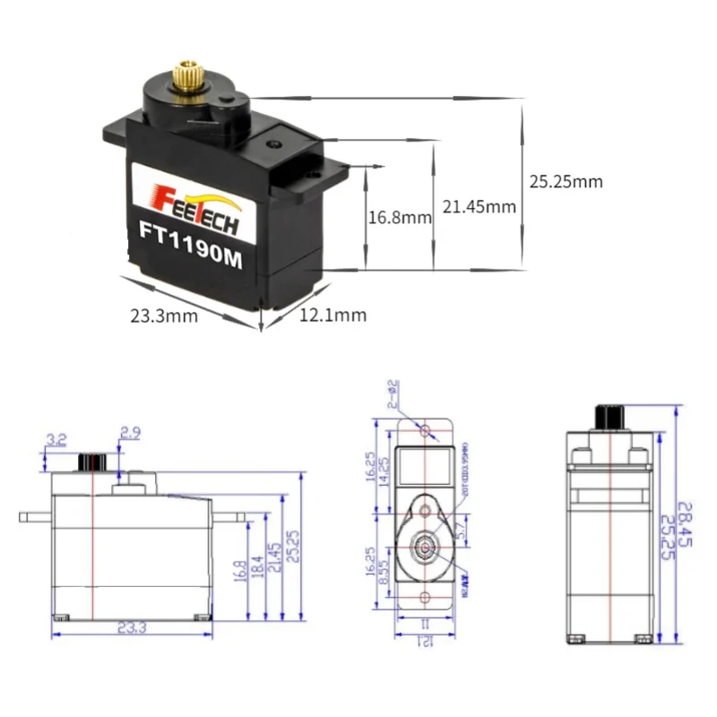 FEETECH FT1190M 4.8-6v 3.5kg S - Microbit Robot reseña y precio