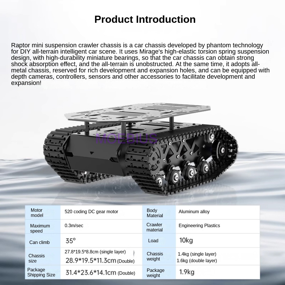 Chasis de tanque de absorción  - Tracked Robot Chassis reseña y precio